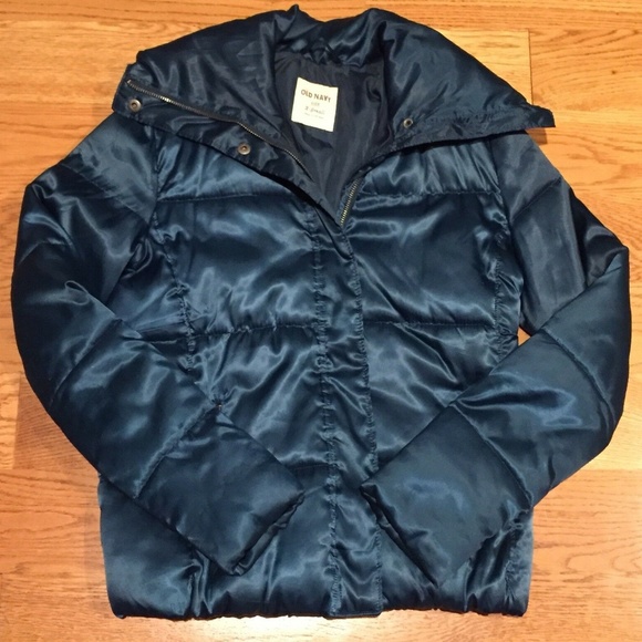 old navy teal winter puffer jacket coat ❄️ xs - Picture 1 of 7